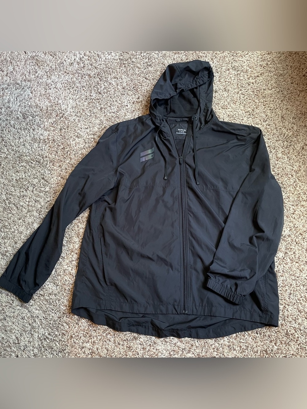 Hurley Black Hooded Windbreaker Jacket